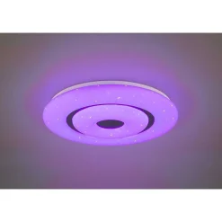 Plafonnier Reality Rana Led Noir, Blanc, 1 Lumiere, Telecommandes, Changeur De Couleurs