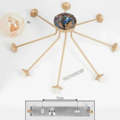 Plafonnier Remaisnil Laiton, 8 Lumieres