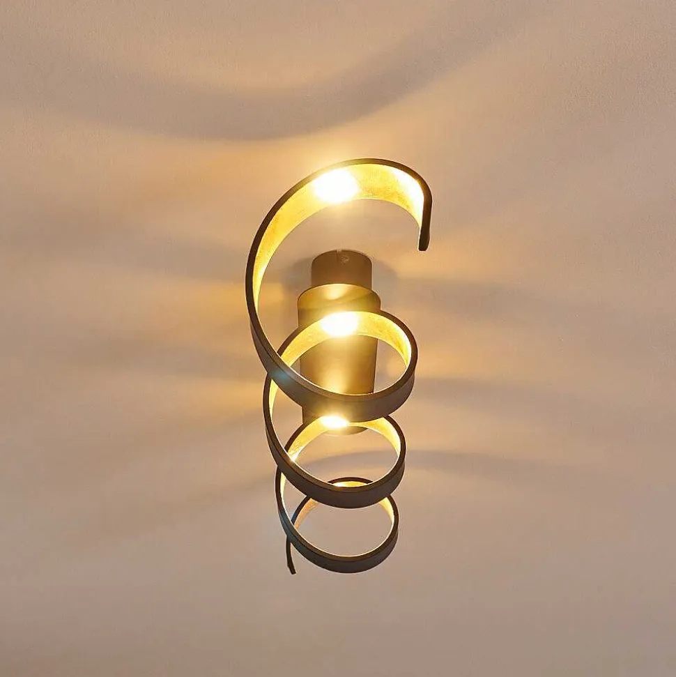 Plafonnier Rezat Led Noir Dore, 1 Lumiere