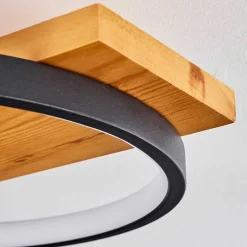 Plafonnier Rodekro Led Bois Clair, Noir, 1 Lumiere