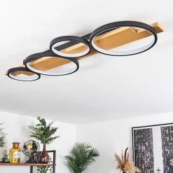 Plafonnier Rodekro Led Ecru, Noir, 1 Lumiere