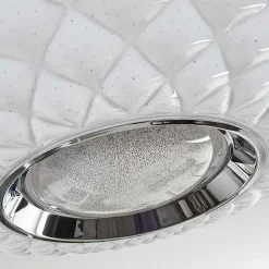 Plafonnier Roseto Led Chrome, Transparent, Blanc, 1 Lumiere, Telecommandes