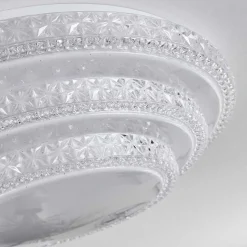 Plafonnier Roseto Led Transparent, Blanc, 1 Lumiere, Telecommandes