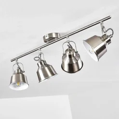Plafonnier Safari Chrome Brosse, 4 Lumieres