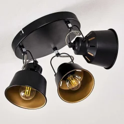 Plafonnier Safari Noir, 3 Lumieres