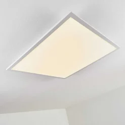 Plafonnier Salmi Led Aluminium, Blanc, 1 Lumiere, Telecommandes