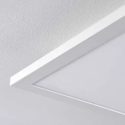 Plafonnier Salmi Led Aluminium, Blanc, 1 Lumiere, Telecommandes