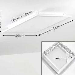 Plafonnier Salmi Led Blanc, 1 Lumiere, Telecommandes, Changeur De Couleurs