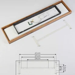 Plafonnier Salmi Led Couleur Bois, Noir, Blanc, 1 Lumiere