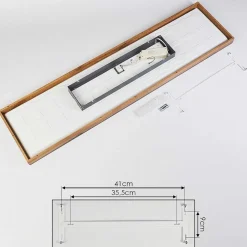 Plafonnier Salmi Led Couleur Bois, Noir, Blanc, 1 Lumiere, Telecommandes