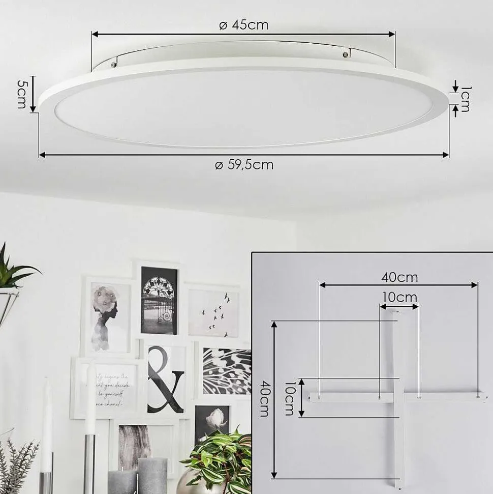 Plafonnier Sani Led Blanc, 1 Lumiere, Telecommandes, Changeur De Couleurs