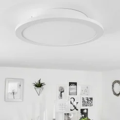 Plafonnier Sani Led Blanc, 1 Lumiere, Telecommandes, Changeur De Couleurs