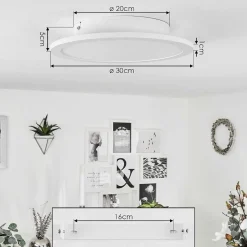 Plafonnier Sani Led Blanc, 1 Lumiere, Telecommandes, Changeur De Couleurs