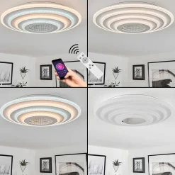 Plafonnier Takok Led Blanc, 1 Lumiere, Telecommandes