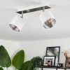 Plafonnier Tibro Nickel Mat, Blanc, 2 Lumieres