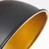 Plafonnier Tina Chrome, Bois Fonce, Noir, 3 Lumieres