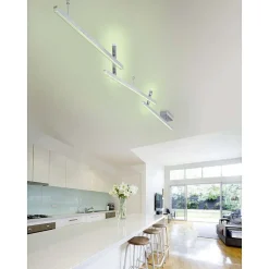 Plafonnier Trio Leuchten Wiz Melby Led Nickel Mat, 1 Lumiere, Telecommandes, Changeur De Couleurs