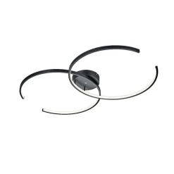 Plafonnier Trio Leuchten Wiz Citizen Led Noir, 2 Lumieres, Telecommandes, Changeur De Couleurs