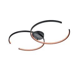 Plafonnier Trio Leuchten Wiz Citizen Led Noir, 2 Lumieres, Telecommandes, Changeur De Couleurs