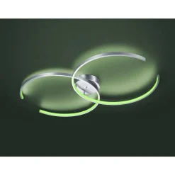 Plafonnier Trio Leuchten Wiz Citizen Led Nickel Mat, 2 Lumieres, Telecommandes, Changeur De Couleurs