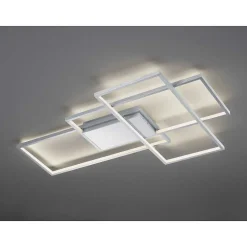 Plafonnier Trio Thiago Led Nickel Mat, 1 Lumiere, Telecommandes, Changeur De Couleurs
