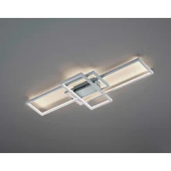 Plafonnier Trio Thiago Led Nickel Mat, 1 Lumiere, Telecommandes, Changeur De Couleurs
