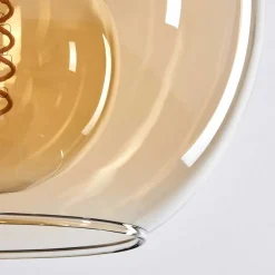 Plafonnier Verre 20 Cm Koyoto Ambre, 3 Lumieres