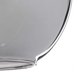 Plafonnier Verre 20 Cm Koyoto Chrome, Fume, 4 Lumieres