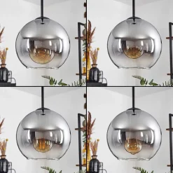Plafonnier Verre 20 Cm Koyoto Clair, Fume, 1 Lumiere