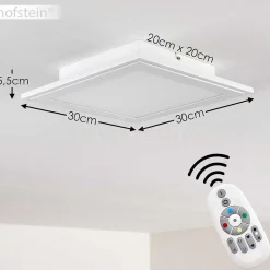 Plafonnier Voisines Led Blanc, 1 Lumiere, Telecommandes, Changeur De Couleurs