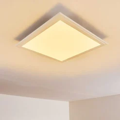 Plafonnier Voisines Led Blanc, 1 Lumiere, Telecommandes, Changeur De Couleurs