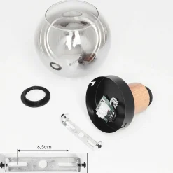 Plafonnier Vouhet Brun, Couleur Bois, Noir, 1 Lumiere