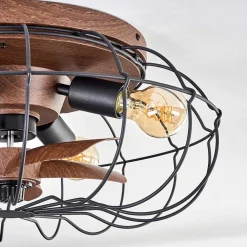 Plafonnier Wemude Brun, Noir, 4 Lumieres, Telecommandes
