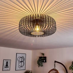 Plafonnier Wemude Noir, 1 Lumiere