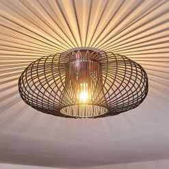 Plafonnier Wemude Noir Dore, 1 Lumiere