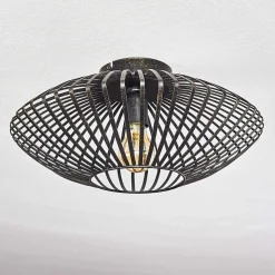 Plafonnier Wemude Noir Dore, 1 Lumiere
