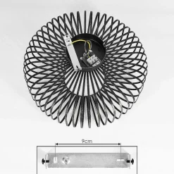 Plafonnier Wemude Noir Dore, 1 Lumiere