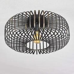 Plafonnier Wemude Noir Dore, 1 Lumiere