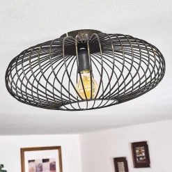 Plafonnier Wemude Noir Dore, 1 Lumiere