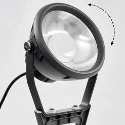 Spot De Jardin Phniet Led Noir, 1 Lumiere, Telecommandes, Changeur De Couleurs