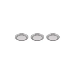 Spot Encastrable - Kit De 3 Trio Argus Led Chrome, 6 Lumieres, Telecommandes, Changeur De Couleurs