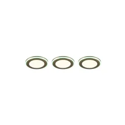 Spot Encastrable - Kit De 3 Trio Argus Led Chrome, 6 Lumieres, Telecommandes, Changeur De Couleurs