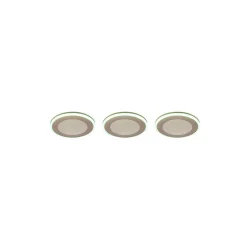 Spot Encastrable - Kit De 3 Trio Argus Led Blanc, 6 Lumieres, Telecommandes, Changeur De Couleurs