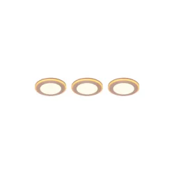 Spot Encastrable - Kit De 3 Trio Argus Led Blanc, 6 Lumieres, Telecommandes, Changeur De Couleurs