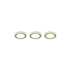 Spot Encastrable - Kit De 3 Trio Argus Led Blanc, 6 Lumieres, Telecommandes, Changeur De Couleurs