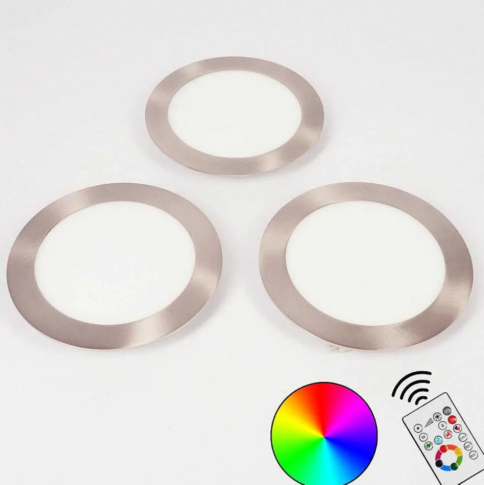 Spot Encastrable Finsrud Led Nickel Mat, 1 Lumiere, Telecommandes, Changeur De Couleurs
