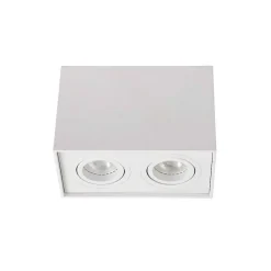 Spot Lucide Tube Blanc, 2 Lumieres