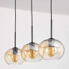 Suspension - Verre Apedo Ambre, Clair, 3 Lumieres