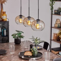 Suspension - Verre Apedo Ambre, Clair, 3 Lumieres
