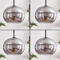 Suspension - Verre Apedo Fume, 3 Lumieres